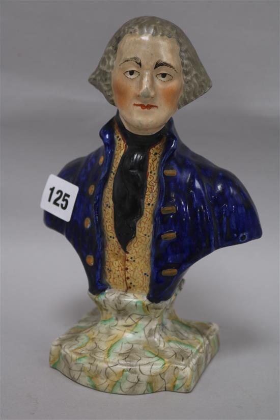 A Staffordshire bust of George Washington height 21cm